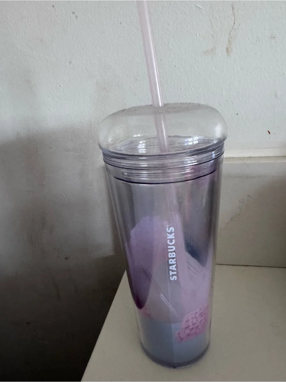 Starbucks Pink Cherry Blossom Double-Wall Travel Tumbler with Straw